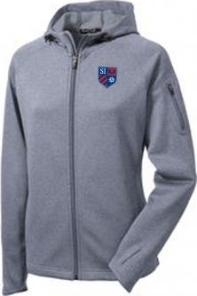 Ladies Sport-tek Tech Fleece Hooded Jacket, Grey Heather